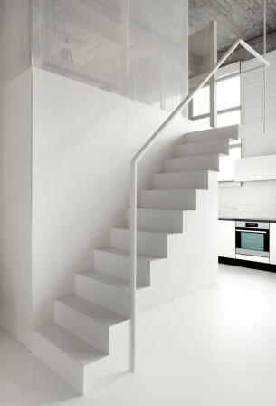 White Apartment Stairs