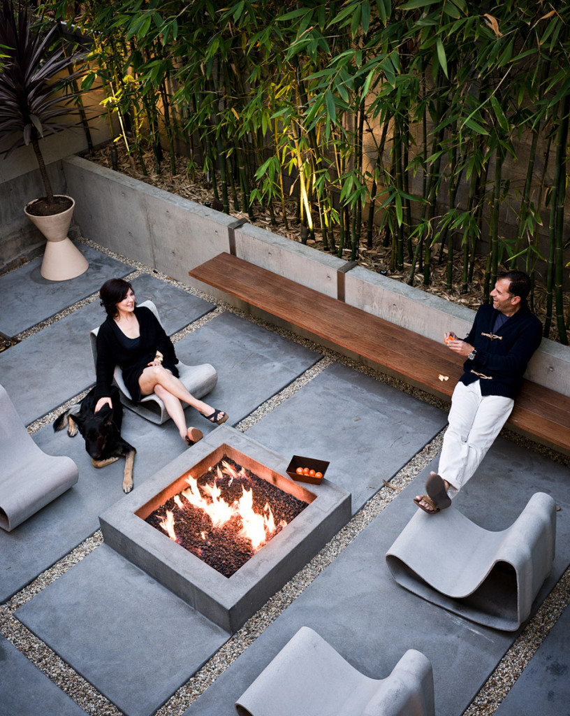 Jacobson Residence by Michael Lee Architects outdoor fireplace
