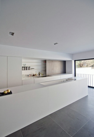 White Minimalist Open Kitchen