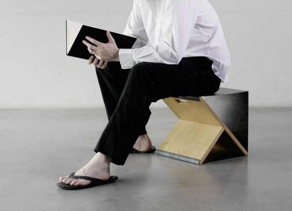 Steel stool by Noon Studio 002